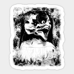 Manga Gothic Scary Double Faces - Dark manga art Emo Sticker